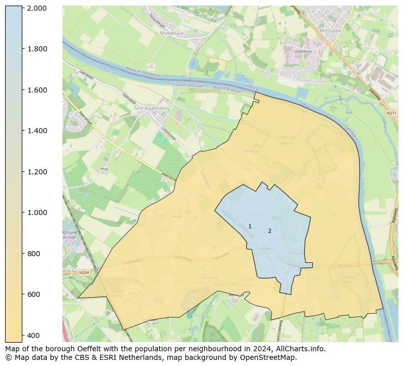 Image of the borough Oeffelt at the map. This image is used as introduction to this page. This page shows a lot of information about the population in the borough Oeffelt (such as the distribution by age groups of the residents, the composition of households, whether inhabitants are natives or Dutch with an immigration background, data about the houses (numbers, types, price development, use, type of property, ...) and more (car ownership, energy consumption, ...) based on open data from the Dutch Central Bureau of Statistics and various other sources!