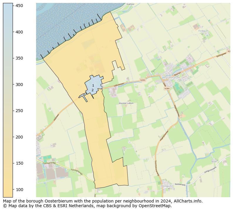 Image of the borough Oosterbierum at the map. This image is used as introduction to this page. This page shows a lot of information about the population in the borough Oosterbierum (such as the distribution by age groups of the residents, the composition of households, whether inhabitants are natives or Dutch with an immigration background, data about the houses (numbers, types, price development, use, type of property, ...) and more (car ownership, energy consumption, ...) based on open data from the Dutch Central Bureau of Statistics and various other sources!