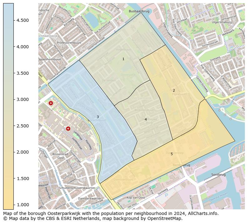 Image of the borough Oosterparkwijk at the map. This image is used as introduction to this page. This page shows a lot of information about the population in the borough Oosterparkwijk (such as the distribution by age groups of the residents, the composition of households, whether inhabitants are natives or Dutch with an immigration background, data about the houses (numbers, types, price development, use, type of property, ...) and more (car ownership, energy consumption, ...) based on open data from the Dutch Central Bureau of Statistics and various other sources!