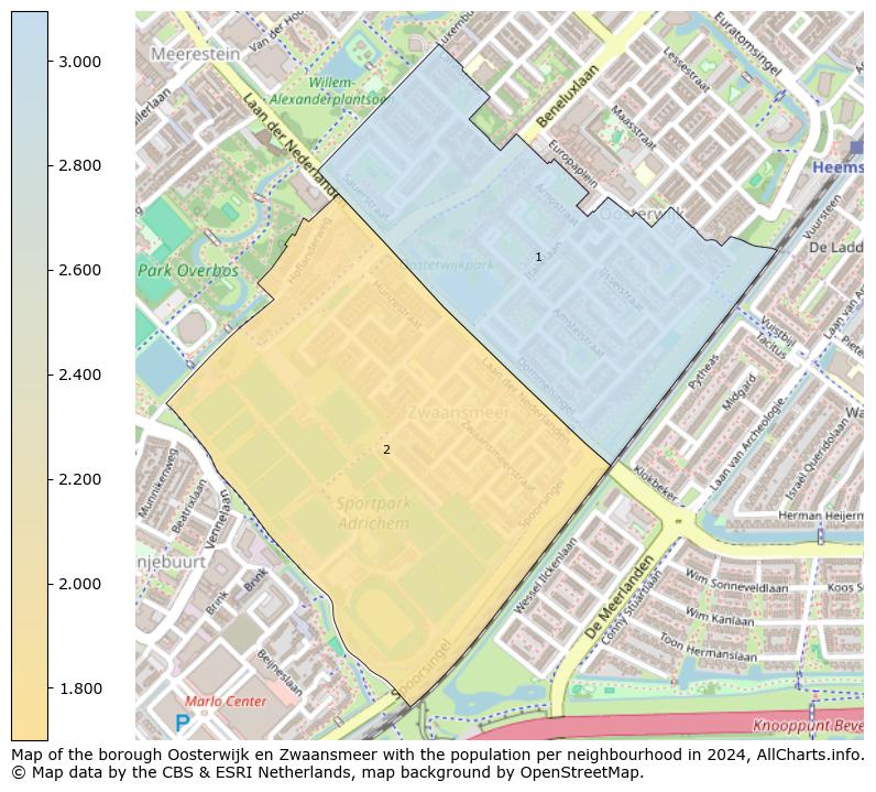 Image of the borough Oosterwijk en Zwaansmeer at the map. This image is used as introduction to this page. This page shows a lot of information about the population in the borough Oosterwijk en Zwaansmeer (such as the distribution by age groups of the residents, the composition of households, whether inhabitants are natives or Dutch with an immigration background, data about the houses (numbers, types, price development, use, type of property, ...) and more (car ownership, energy consumption, ...) based on open data from the Dutch Central Bureau of Statistics and various other sources!