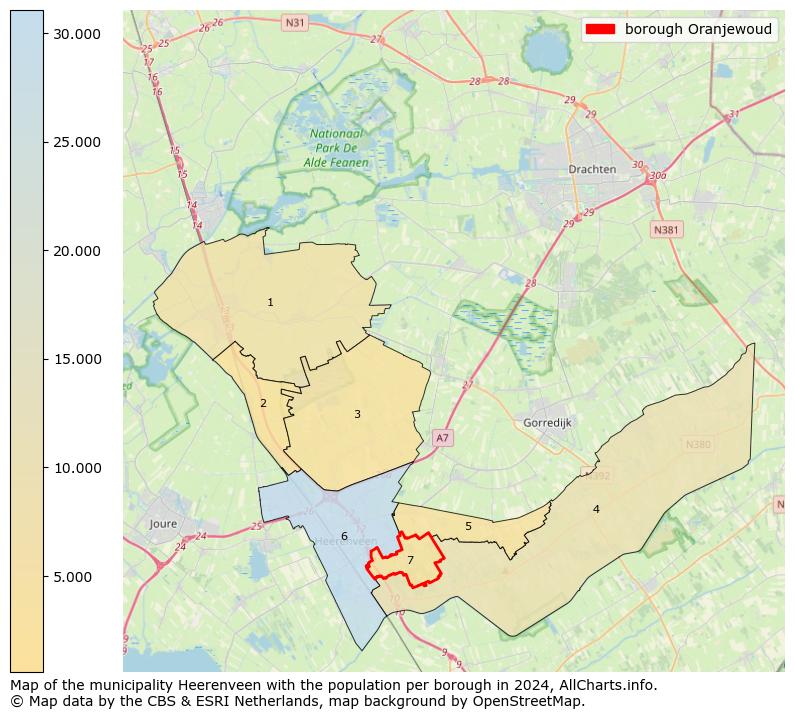 Image of the borough Oranjewoud at the map. This image is used as introduction to this page. This page shows a lot of information about the population in the borough Oranjewoud (such as the distribution by age groups of the residents, the composition of households, whether inhabitants are natives or Dutch with an immigration background, data about the houses (numbers, types, price development, use, type of property, ...) and more (car ownership, energy consumption, ...) based on open data from the Dutch Central Bureau of Statistics and various other sources!