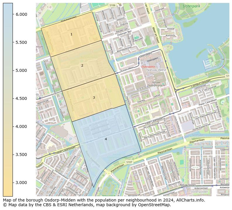 Image of the borough Osdorp-Midden at the map. This image is used as introduction to this page. This page shows a lot of information about the population in the borough Osdorp-Midden (such as the distribution by age groups of the residents, the composition of households, whether inhabitants are natives or Dutch with an immigration background, data about the houses (numbers, types, price development, use, type of property, ...) and more (car ownership, energy consumption, ...) based on open data from the Dutch Central Bureau of Statistics and various other sources!