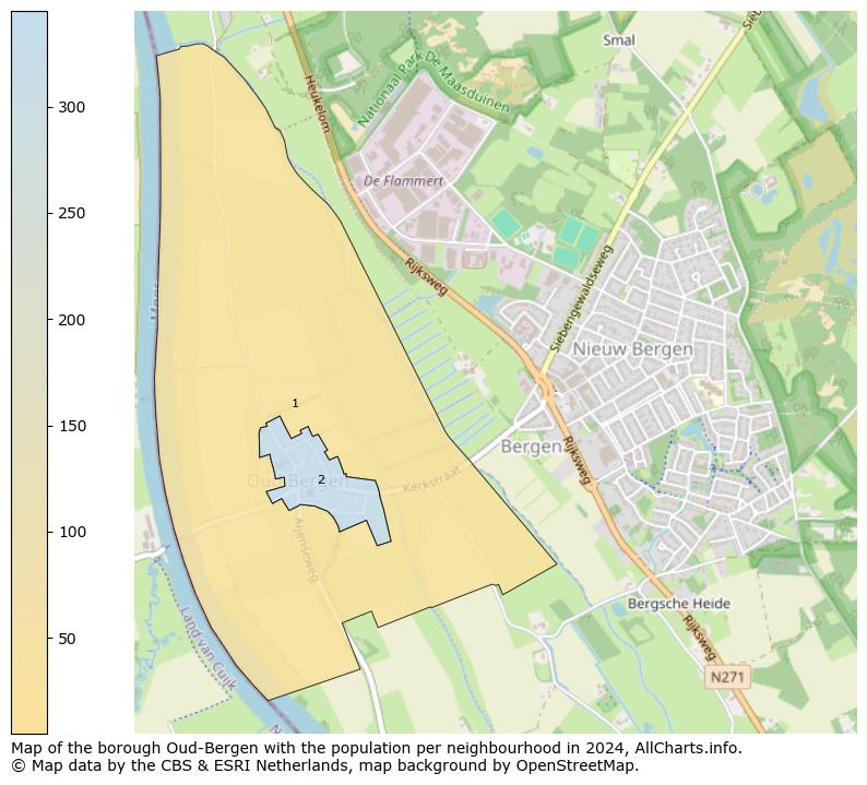 Image of the borough Oud-Bergen at the map. This image is used as introduction to this page. This page shows a lot of information about the population in the borough Oud-Bergen (such as the distribution by age groups of the residents, the composition of households, whether inhabitants are natives or Dutch with an immigration background, data about the houses (numbers, types, price development, use, type of property, ...) and more (car ownership, energy consumption, ...) based on open data from the Dutch Central Bureau of Statistics and various other sources!