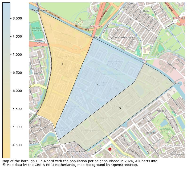 Image of the borough Oud-Noord at the map. This image is used as introduction to this page. This page shows a lot of information about the population in the borough Oud-Noord (such as the distribution by age groups of the residents, the composition of households, whether inhabitants are natives or Dutch with an immigration background, data about the houses (numbers, types, price development, use, type of property, ...) and more (car ownership, energy consumption, ...) based on open data from the Dutch Central Bureau of Statistics and various other sources!