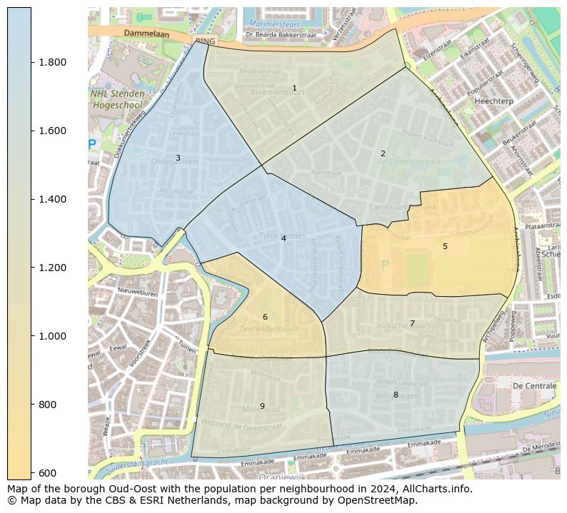 Image of the borough Oud-Oost at the map. This image is used as introduction to this page. This page shows a lot of information about the population in the borough Oud-Oost (such as the distribution by age groups of the residents, the composition of households, whether inhabitants are natives or Dutch with an immigration background, data about the houses (numbers, types, price development, use, type of property, ...) and more (car ownership, energy consumption, ...) based on open data from the Dutch Central Bureau of Statistics and various other sources!