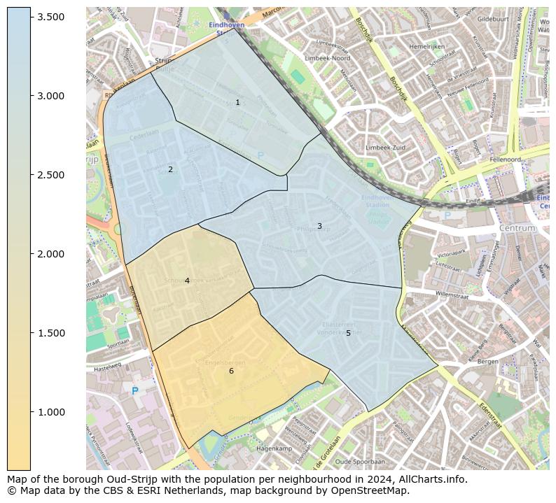 Image of the borough Oud-Strijp at the map. This image is used as introduction to this page. This page shows a lot of information about the population in the borough Oud-Strijp (such as the distribution by age groups of the residents, the composition of households, whether inhabitants are natives or Dutch with an immigration background, data about the houses (numbers, types, price development, use, type of property, ...) and more (car ownership, energy consumption, ...) based on open data from the Dutch Central Bureau of Statistics and various other sources!