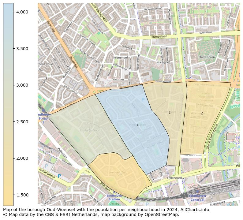 Image of the borough Oud-Woensel at the map. This image is used as introduction to this page. This page shows a lot of information about the population in the borough Oud-Woensel (such as the distribution by age groups of the residents, the composition of households, whether inhabitants are natives or Dutch with an immigration background, data about the houses (numbers, types, price development, use, type of property, ...) and more (car ownership, energy consumption, ...) based on open data from the Dutch Central Bureau of Statistics and various other sources!