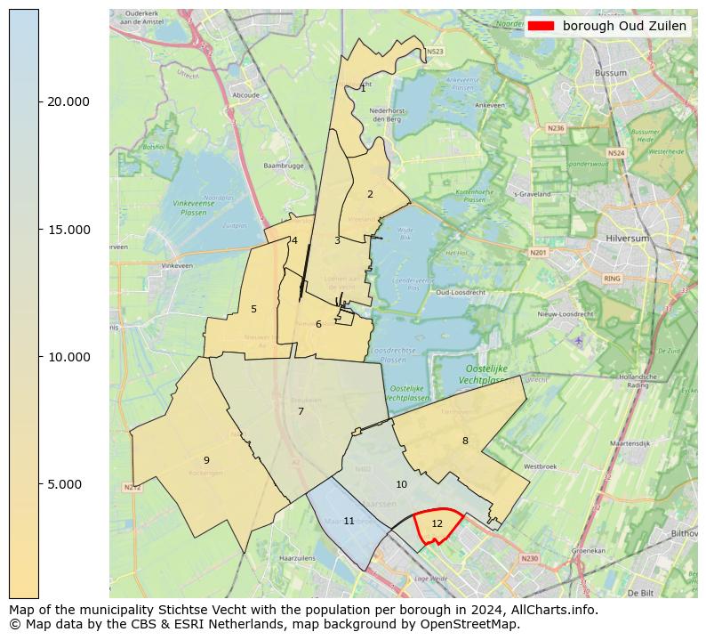 Image of the borough Oud Zuilen at the map. This image is used as introduction to this page. This page shows a lot of information about the population in the borough Oud Zuilen (such as the distribution by age groups of the residents, the composition of households, whether inhabitants are natives or Dutch with an immigration background, data about the houses (numbers, types, price development, use, type of property, ...) and more (car ownership, energy consumption, ...) based on open data from the Dutch Central Bureau of Statistics and various other sources!