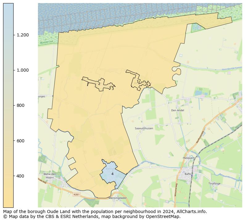 Image of the borough Oude Land at the map. This image is used as introduction to this page. This page shows a lot of information about the population in the borough Oude Land (such as the distribution by age groups of the residents, the composition of households, whether inhabitants are natives or Dutch with an immigration background, data about the houses (numbers, types, price development, use, type of property, ...) and more (car ownership, energy consumption, ...) based on open data from the Dutch Central Bureau of Statistics and various other sources!