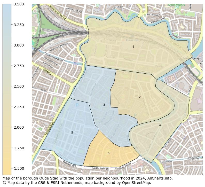 Image of the borough Oude Stad at the map. This image is used as introduction to this page. This page shows a lot of information about the population in the borough Oude Stad (such as the distribution by age groups of the residents, the composition of households, whether inhabitants are natives or Dutch with an immigration background, data about the houses (numbers, types, price development, use, type of property, ...) and more (car ownership, energy consumption, ...) based on open data from the Dutch Central Bureau of Statistics and various other sources!