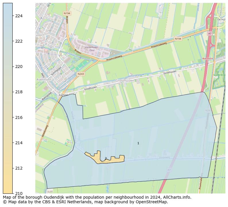 Image of the borough Oudendijk at the map. This image is used as introduction to this page. This page shows a lot of information about the population in the borough Oudendijk (such as the distribution by age groups of the residents, the composition of households, whether inhabitants are natives or Dutch with an immigration background, data about the houses (numbers, types, price development, use, type of property, ...) and more (car ownership, energy consumption, ...) based on open data from the Dutch Central Bureau of Statistics and various other sources!