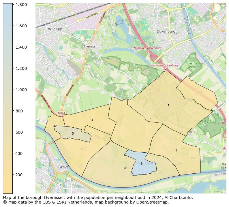 Image of the borough Overasselt at the map. This image is used as introduction to this page. This page shows a lot of information about the population in the borough Overasselt (such as the distribution by age groups of the residents, the composition of households, whether inhabitants are natives or Dutch with an immigration background, data about the houses (numbers, types, price development, use, type of property, ...) and more (car ownership, energy consumption, ...) based on open data from the Dutch Central Bureau of Statistics and various other sources!