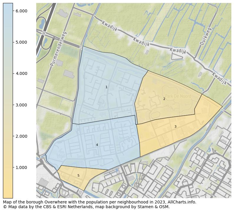 Map of the borough Overwhere with the population per neighbourhood in 2023. This page shows a lot of information about residents (such as the distribution by age groups, family composition, gender, native or Dutch with an immigration background, ...), homes (numbers, types, price development, use, type of property, ...) and more (car ownership, energy consumption, ...) based on open data from the Dutch Central Bureau of Statistics and various other sources!
