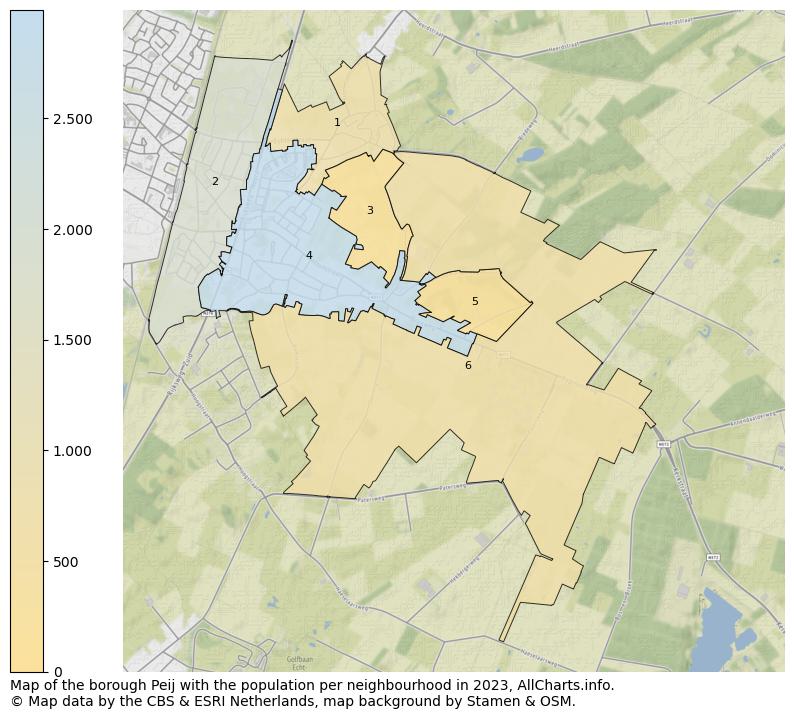 Map of the borough Peij with the population per neighbourhood in 2023. This page shows a lot of information about residents (such as the distribution by age groups, family composition, gender, native or Dutch with an immigration background, ...), homes (numbers, types, price development, use, type of property, ...) and more (car ownership, energy consumption, ...) based on open data from the Dutch Central Bureau of Statistics and various other sources!