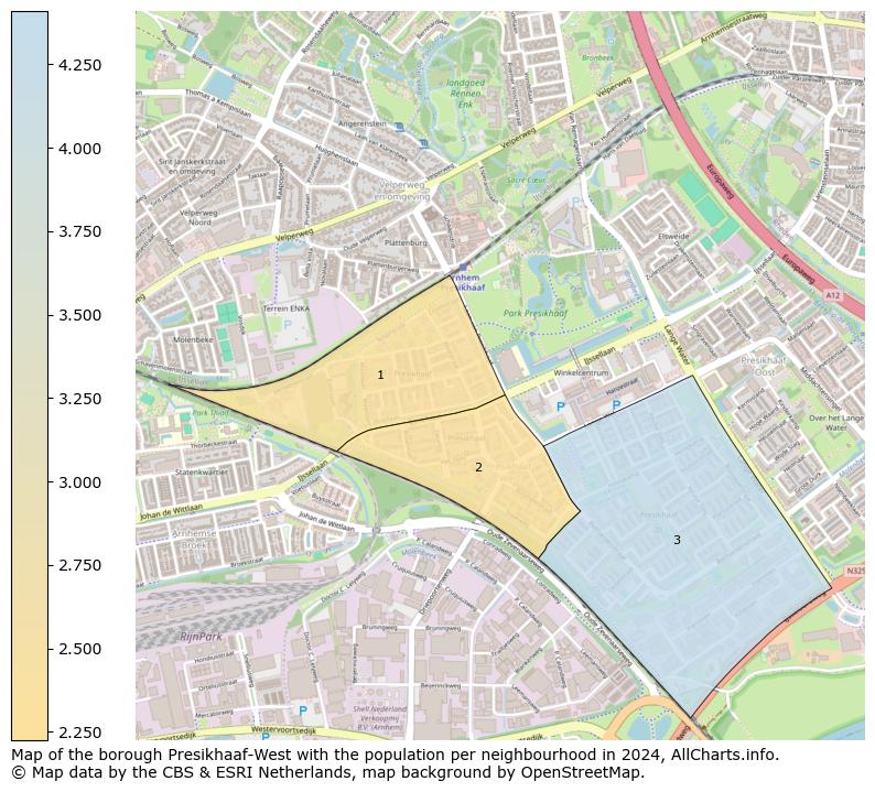 Image of the borough Presikhaaf-West at the map. This image is used as introduction to this page. This page shows a lot of information about the population in the borough Presikhaaf-West (such as the distribution by age groups of the residents, the composition of households, whether inhabitants are natives or Dutch with an immigration background, data about the houses (numbers, types, price development, use, type of property, ...) and more (car ownership, energy consumption, ...) based on open data from the Dutch Central Bureau of Statistics and various other sources!