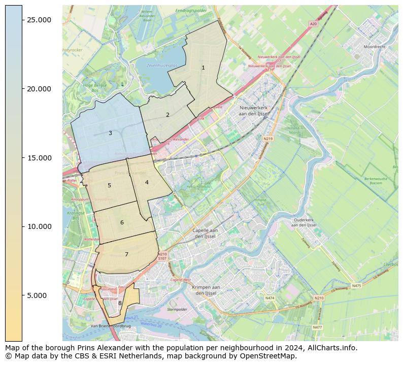 Image of the borough Prins Alexander at the map. This image is used as introduction to this page. This page shows a lot of information about the population in the borough Prins Alexander (such as the distribution by age groups of the residents, the composition of households, whether inhabitants are natives or Dutch with an immigration background, data about the houses (numbers, types, price development, use, type of property, ...) and more (car ownership, energy consumption, ...) based on open data from the Dutch Central Bureau of Statistics and various other sources!