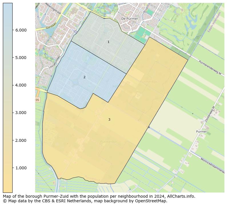 Image of the borough Purmer-Zuid at the map. This image is used as introduction to this page. This page shows a lot of information about the population in the borough Purmer-Zuid (such as the distribution by age groups of the residents, the composition of households, whether inhabitants are natives or Dutch with an immigration background, data about the houses (numbers, types, price development, use, type of property, ...) and more (car ownership, energy consumption, ...) based on open data from the Dutch Central Bureau of Statistics and various other sources!