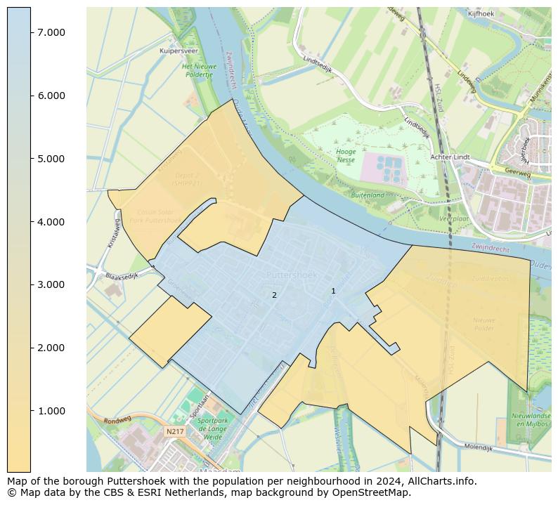 Image of the borough Puttershoek at the map. This image is used as introduction to this page. This page shows a lot of information about the population in the borough Puttershoek (such as the distribution by age groups of the residents, the composition of households, whether inhabitants are natives or Dutch with an immigration background, data about the houses (numbers, types, price development, use, type of property, ...) and more (car ownership, energy consumption, ...) based on open data from the Dutch Central Bureau of Statistics and various other sources!