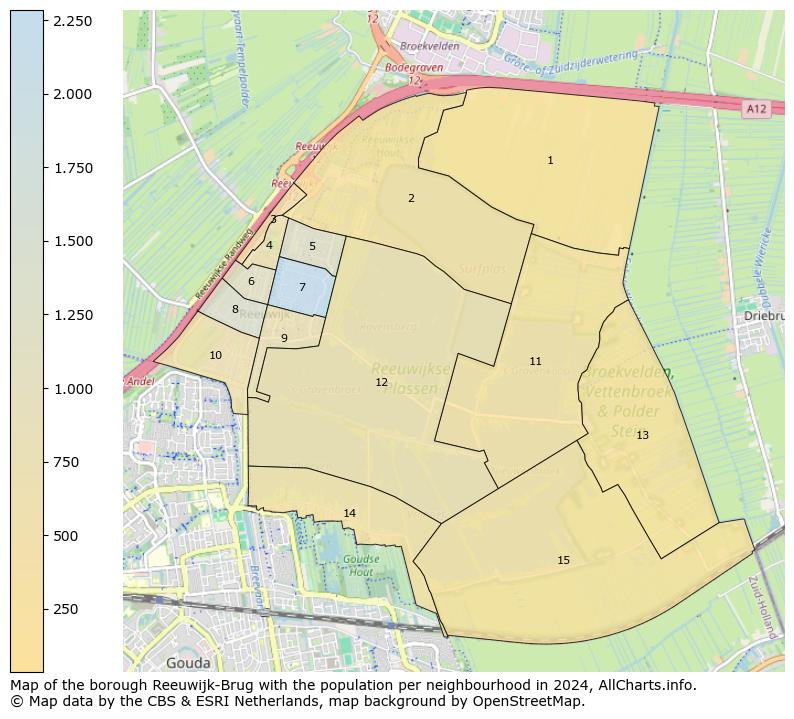 Image of the borough Reeuwijk-Brug at the map. This image is used as introduction to this page. This page shows a lot of information about the population in the borough Reeuwijk-Brug (such as the distribution by age groups of the residents, the composition of households, whether inhabitants are natives or Dutch with an immigration background, data about the houses (numbers, types, price development, use, type of property, ...) and more (car ownership, energy consumption, ...) based on open data from the Dutch Central Bureau of Statistics and various other sources!