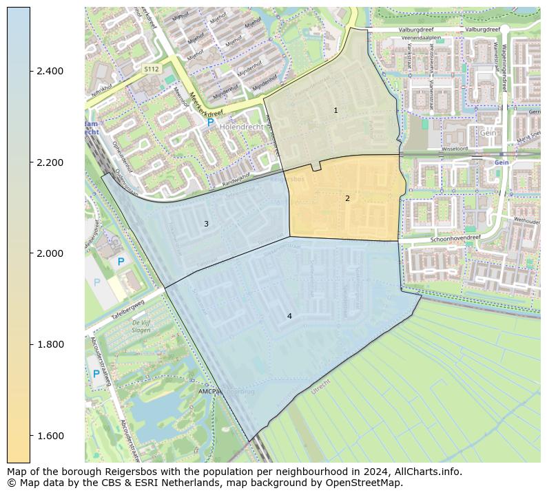 Image of the borough Reigersbos at the map. This image is used as introduction to this page. This page shows a lot of information about the population in the borough Reigersbos (such as the distribution by age groups of the residents, the composition of households, whether inhabitants are natives or Dutch with an immigration background, data about the houses (numbers, types, price development, use, type of property, ...) and more (car ownership, energy consumption, ...) based on open data from the Dutch Central Bureau of Statistics and various other sources!