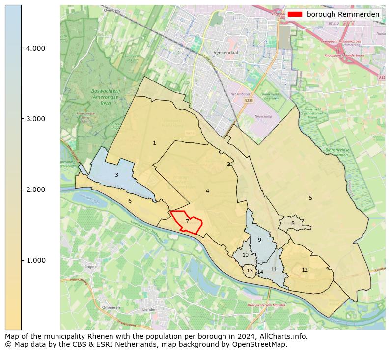 Image of the borough Remmerden at the map. This image is used as introduction to this page. This page shows a lot of information about the population in the borough Remmerden (such as the distribution by age groups of the residents, the composition of households, whether inhabitants are natives or Dutch with an immigration background, data about the houses (numbers, types, price development, use, type of property, ...) and more (car ownership, energy consumption, ...) based on open data from the Dutch Central Bureau of Statistics and various other sources!