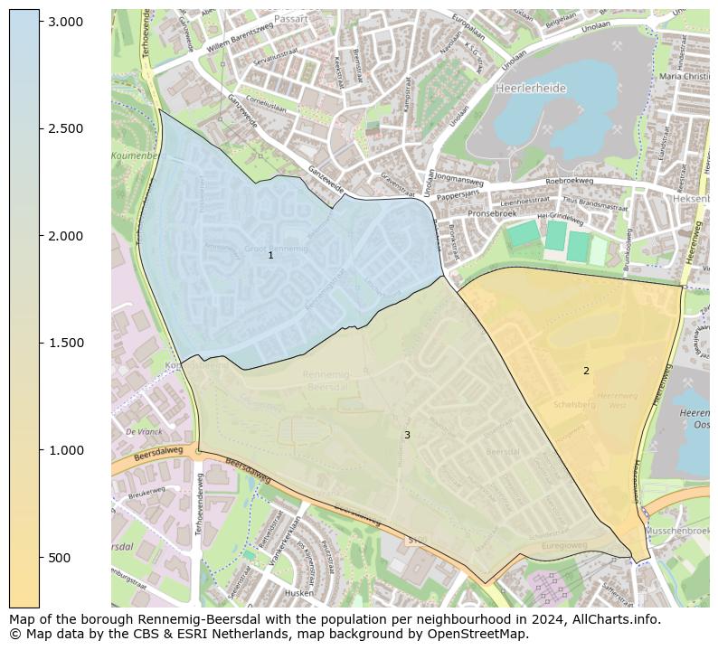 Image of the borough Rennemig-Beersdal at the map. This image is used as introduction to this page. This page shows a lot of information about the population in the borough Rennemig-Beersdal (such as the distribution by age groups of the residents, the composition of households, whether inhabitants are natives or Dutch with an immigration background, data about the houses (numbers, types, price development, use, type of property, ...) and more (car ownership, energy consumption, ...) based on open data from the Dutch Central Bureau of Statistics and various other sources!