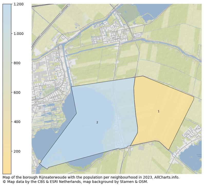Map of the borough Rijnsaterwoude with the population per neighbourhood in 2023. This page shows a lot of information about residents (such as the distribution by age groups, family composition, gender, native or Dutch with an immigration background, ...), homes (numbers, types, price development, use, type of property, ...) and more (car ownership, energy consumption, ...) based on open data from the Dutch Central Bureau of Statistics and various other sources!