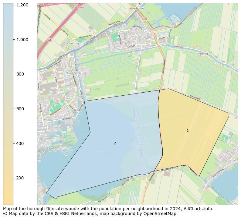 Image of the borough Rijnsaterwoude at the map. This image is used as introduction to this page. This page shows a lot of information about the population in the borough Rijnsaterwoude (such as the distribution by age groups of the residents, the composition of households, whether inhabitants are natives or Dutch with an immigration background, data about the houses (numbers, types, price development, use, type of property, ...) and more (car ownership, energy consumption, ...) based on open data from the Dutch Central Bureau of Statistics and various other sources!