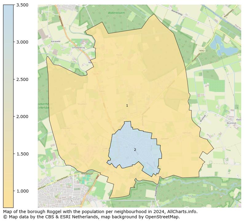 Image of the borough Roggel at the map. This image is used as introduction to this page. This page shows a lot of information about the population in the borough Roggel (such as the distribution by age groups of the residents, the composition of households, whether inhabitants are natives or Dutch with an immigration background, data about the houses (numbers, types, price development, use, type of property, ...) and more (car ownership, energy consumption, ...) based on open data from the Dutch Central Bureau of Statistics and various other sources!