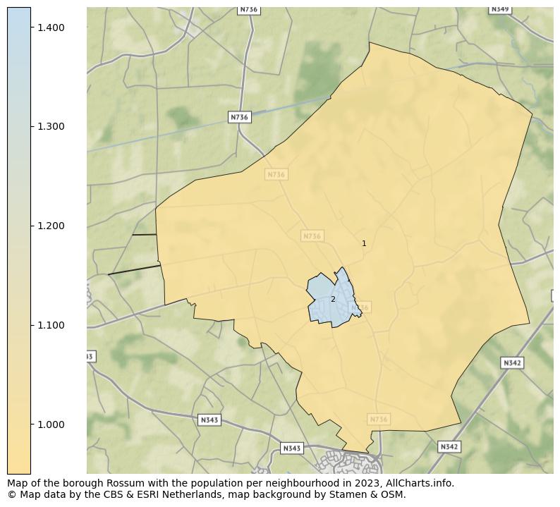 Map of the borough Rossum with the population per neighbourhood in 2023. This page shows a lot of information about residents (such as the distribution by age groups, family composition, gender, native or Dutch with an immigration background, ...), homes (numbers, types, price development, use, type of property, ...) and more (car ownership, energy consumption, ...) based on open data from the Dutch Central Bureau of Statistics and various other sources!