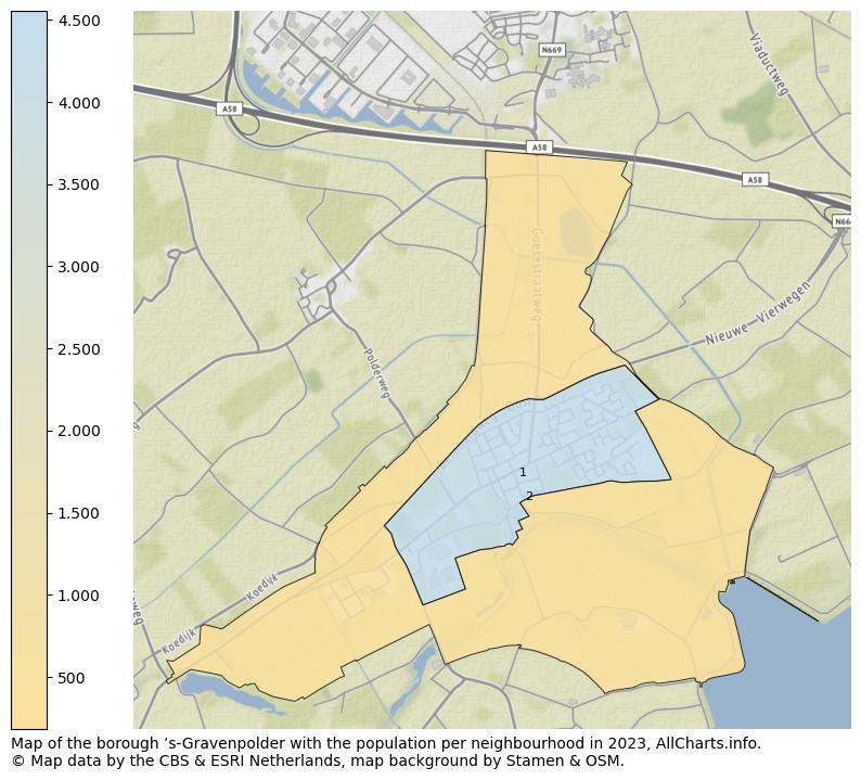 Map of the borough ’s-Gravenpolder with the population per neighbourhood in 2023. This page shows a lot of information about residents (such as the distribution by age groups, family composition, gender, native or Dutch with an immigration background, ...), homes (numbers, types, price development, use, type of property, ...) and more (car ownership, energy consumption, ...) based on open data from the Dutch Central Bureau of Statistics and various other sources!