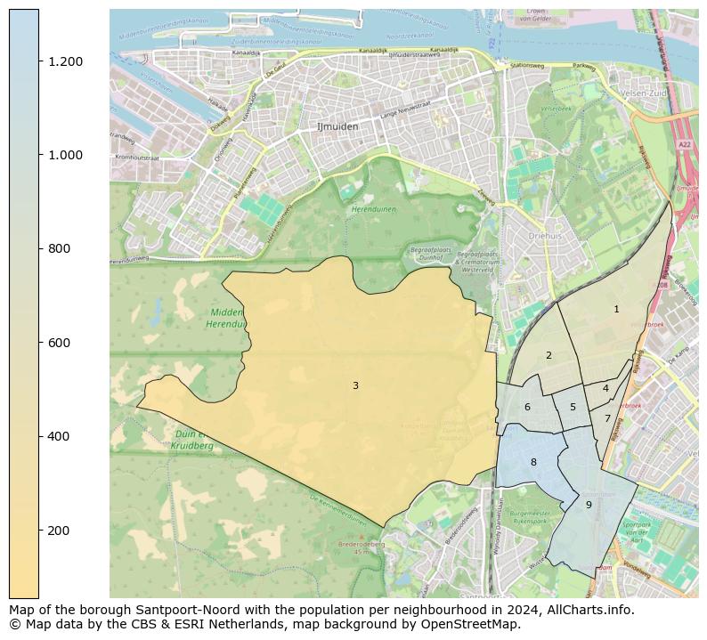 Image of the borough Santpoort-Noord at the map. This image is used as introduction to this page. This page shows a lot of information about the population in the borough Santpoort-Noord (such as the distribution by age groups of the residents, the composition of households, whether inhabitants are natives or Dutch with an immigration background, data about the houses (numbers, types, price development, use, type of property, ...) and more (car ownership, energy consumption, ...) based on open data from the Dutch Central Bureau of Statistics and various other sources!