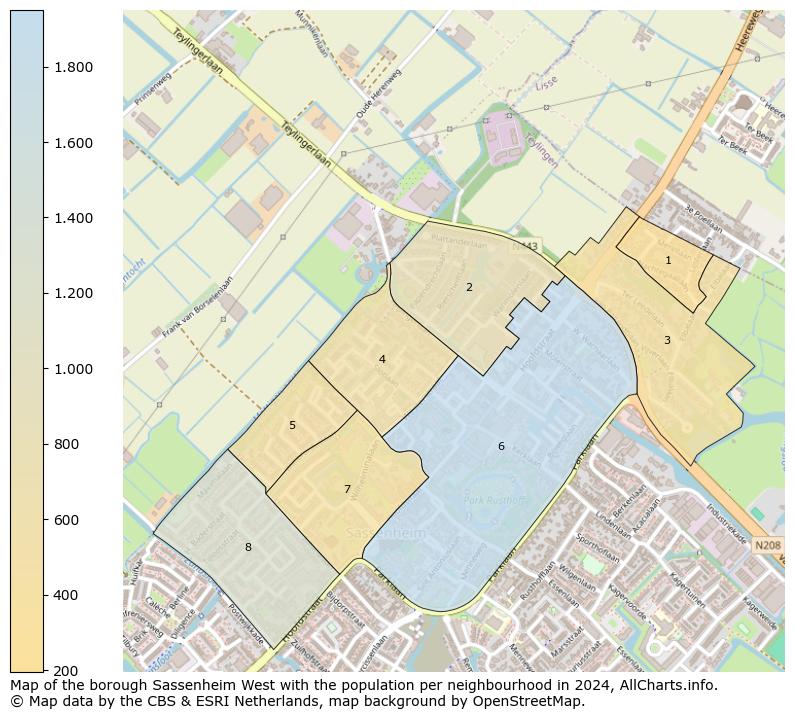 Image of the borough Sassenheim West at the map. This image is used as introduction to this page. This page shows a lot of information about the population in the borough Sassenheim West (such as the distribution by age groups of the residents, the composition of households, whether inhabitants are natives or Dutch with an immigration background, data about the houses (numbers, types, price development, use, type of property, ...) and more (car ownership, energy consumption, ...) based on open data from the Dutch Central Bureau of Statistics and various other sources!