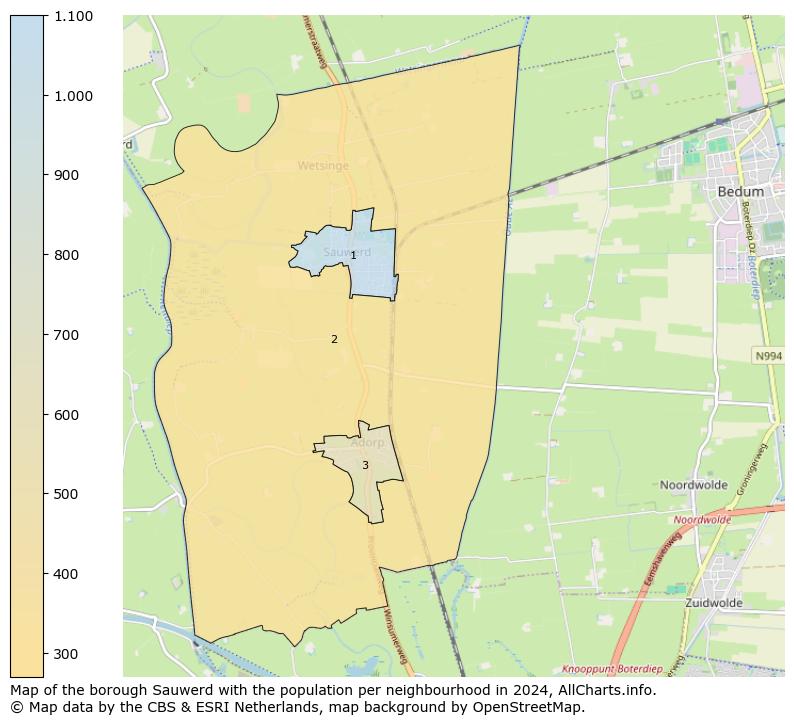 Image of the borough Sauwerd at the map. This image is used as introduction to this page. This page shows a lot of information about the population in the borough Sauwerd (such as the distribution by age groups of the residents, the composition of households, whether inhabitants are natives or Dutch with an immigration background, data about the houses (numbers, types, price development, use, type of property, ...) and more (car ownership, energy consumption, ...) based on open data from the Dutch Central Bureau of Statistics and various other sources!