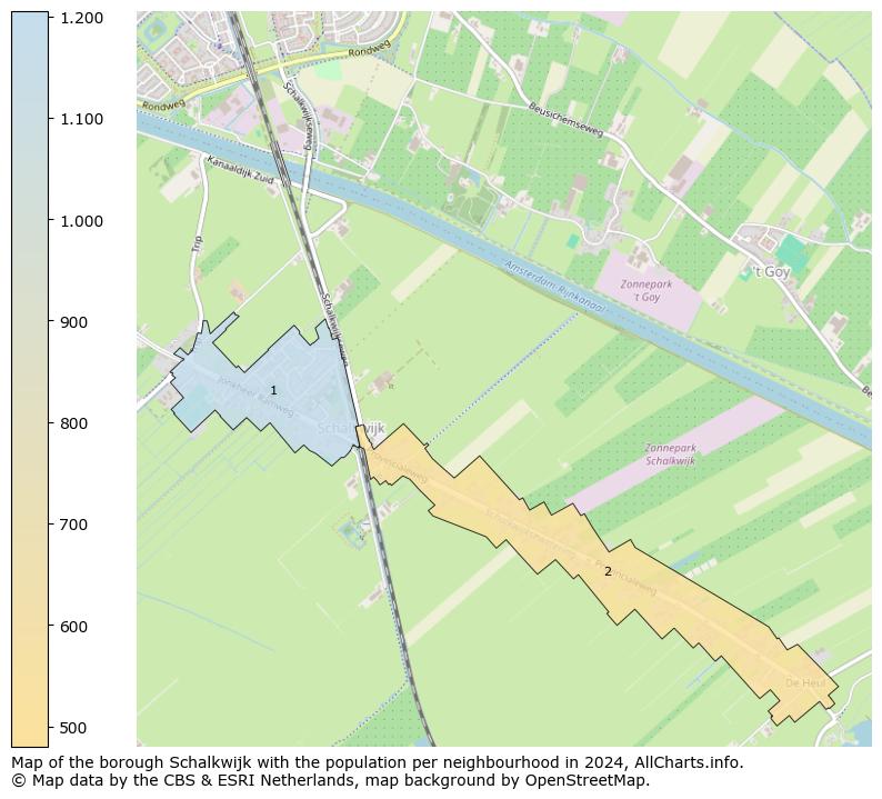 Image of the borough Schalkwijk at the map. This image is used as introduction to this page. This page shows a lot of information about the population in the borough Schalkwijk (such as the distribution by age groups of the residents, the composition of households, whether inhabitants are natives or Dutch with an immigration background, data about the houses (numbers, types, price development, use, type of property, ...) and more (car ownership, energy consumption, ...) based on open data from the Dutch Central Bureau of Statistics and various other sources!