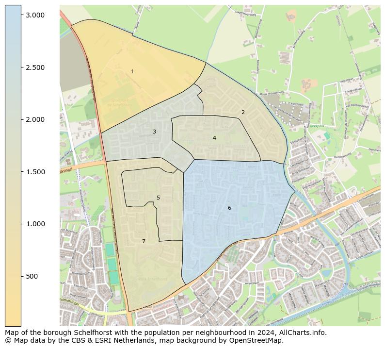 Image of the borough Schelfhorst at the map. This image is used as introduction to this page. This page shows a lot of information about the population in the borough Schelfhorst (such as the distribution by age groups of the residents, the composition of households, whether inhabitants are natives or Dutch with an immigration background, data about the houses (numbers, types, price development, use, type of property, ...) and more (car ownership, energy consumption, ...) based on open data from the Dutch Central Bureau of Statistics and various other sources!