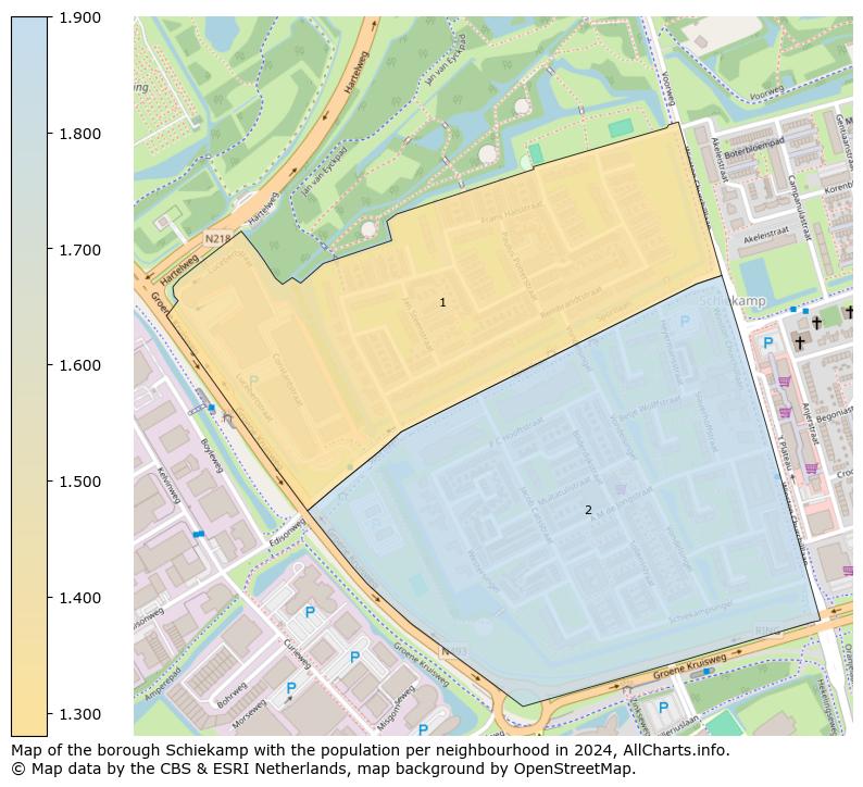 Image of the borough Schiekamp at the map. This image is used as introduction to this page. This page shows a lot of information about the population in the borough Schiekamp (such as the distribution by age groups of the residents, the composition of households, whether inhabitants are natives or Dutch with an immigration background, data about the houses (numbers, types, price development, use, type of property, ...) and more (car ownership, energy consumption, ...) based on open data from the Dutch Central Bureau of Statistics and various other sources!