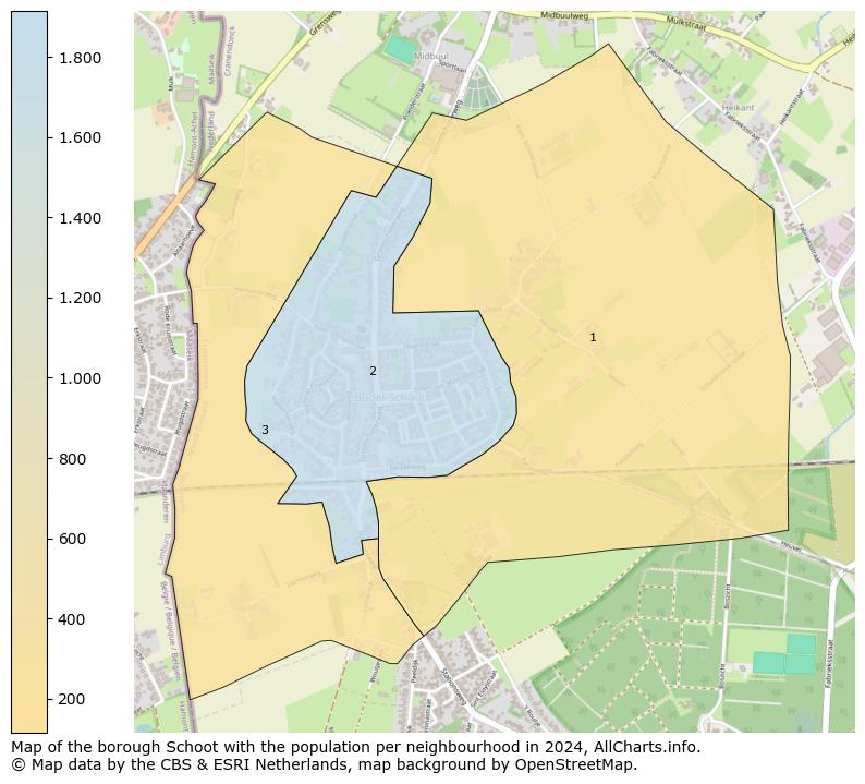 Image of the borough Schoot at the map. This image is used as introduction to this page. This page shows a lot of information about the population in the borough Schoot (such as the distribution by age groups of the residents, the composition of households, whether inhabitants are natives or Dutch with an immigration background, data about the houses (numbers, types, price development, use, type of property, ...) and more (car ownership, energy consumption, ...) based on open data from the Dutch Central Bureau of Statistics and various other sources!