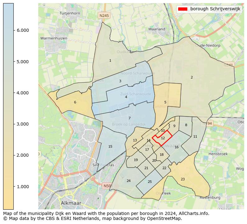 Image of the borough Schrijverswijk at the map. This image is used as introduction to this page. This page shows a lot of information about the population in the borough Schrijverswijk (such as the distribution by age groups of the residents, the composition of households, whether inhabitants are natives or Dutch with an immigration background, data about the houses (numbers, types, price development, use, type of property, ...) and more (car ownership, energy consumption, ...) based on open data from the Dutch Central Bureau of Statistics and various other sources!