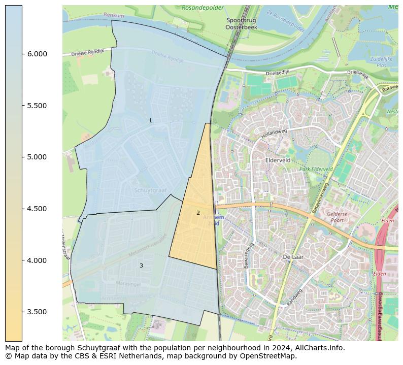 Image of the borough Schuytgraaf at the map. This image is used as introduction to this page. This page shows a lot of information about the population in the borough Schuytgraaf (such as the distribution by age groups of the residents, the composition of households, whether inhabitants are natives or Dutch with an immigration background, data about the houses (numbers, types, price development, use, type of property, ...) and more (car ownership, energy consumption, ...) based on open data from the Dutch Central Bureau of Statistics and various other sources!