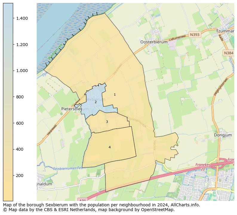 Image of the borough Sexbierum at the map. This image is used as introduction to this page. This page shows a lot of information about the population in the borough Sexbierum (such as the distribution by age groups of the residents, the composition of households, whether inhabitants are natives or Dutch with an immigration background, data about the houses (numbers, types, price development, use, type of property, ...) and more (car ownership, energy consumption, ...) based on open data from the Dutch Central Bureau of Statistics and various other sources!