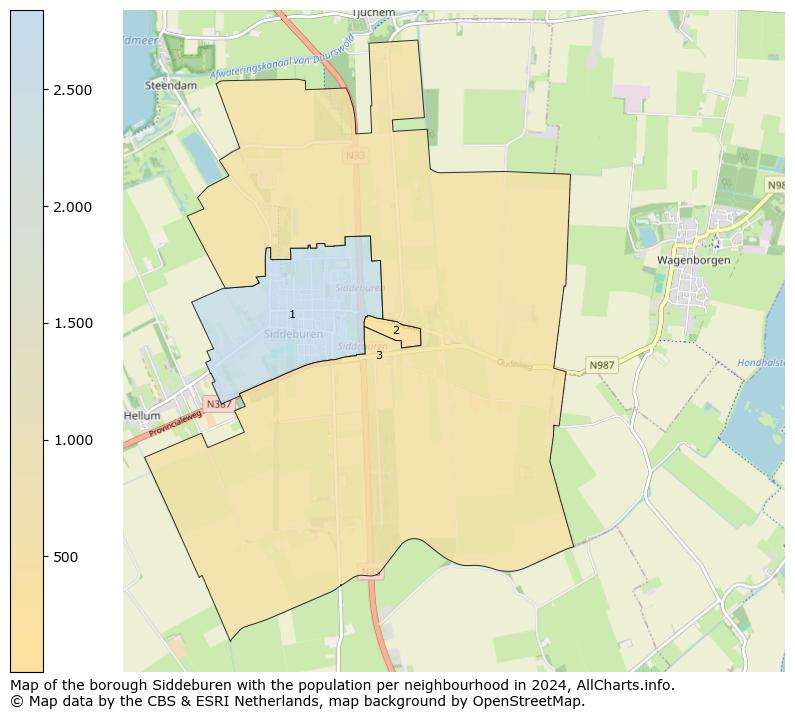 Image of the borough Siddeburen at the map. This image is used as introduction to this page. This page shows a lot of information about the population in the borough Siddeburen (such as the distribution by age groups of the residents, the composition of households, whether inhabitants are natives or Dutch with an immigration background, data about the houses (numbers, types, price development, use, type of property, ...) and more (car ownership, energy consumption, ...) based on open data from the Dutch Central Bureau of Statistics and various other sources!