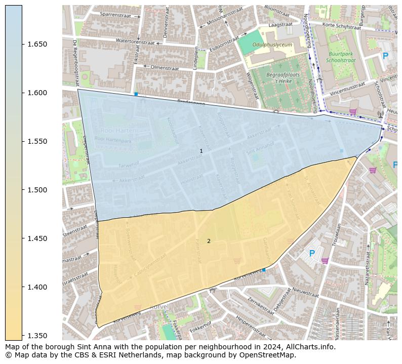 Image of the borough Sint Anna at the map. This image is used as introduction to this page. This page shows a lot of information about the population in the borough Sint Anna (such as the distribution by age groups of the residents, the composition of households, whether inhabitants are natives or Dutch with an immigration background, data about the houses (numbers, types, price development, use, type of property, ...) and more (car ownership, energy consumption, ...) based on open data from the Dutch Central Bureau of Statistics and various other sources!