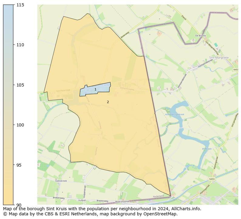 Image of the borough Sint Kruis at the map. This image is used as introduction to this page. This page shows a lot of information about the population in the borough Sint Kruis (such as the distribution by age groups of the residents, the composition of households, whether inhabitants are natives or Dutch with an immigration background, data about the houses (numbers, types, price development, use, type of property, ...) and more (car ownership, energy consumption, ...) based on open data from the Dutch Central Bureau of Statistics and various other sources!