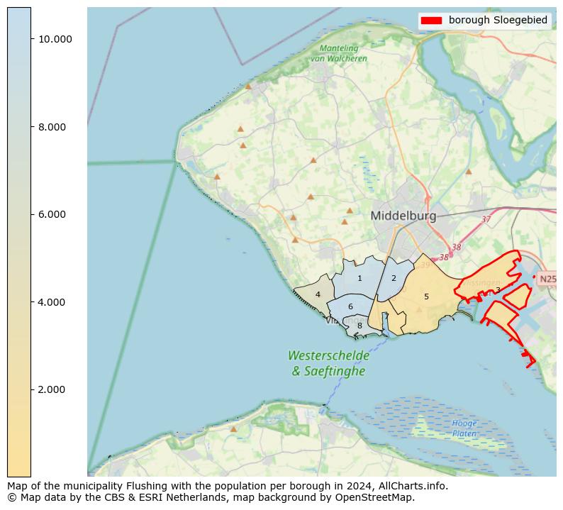 Image of the borough Sloegebied at the map. This image is used as introduction to this page. This page shows a lot of information about the population in the borough Sloegebied (such as the distribution by age groups of the residents, the composition of households, whether inhabitants are natives or Dutch with an immigration background, data about the houses (numbers, types, price development, use, type of property, ...) and more (car ownership, energy consumption, ...) based on open data from the Dutch Central Bureau of Statistics and various other sources!