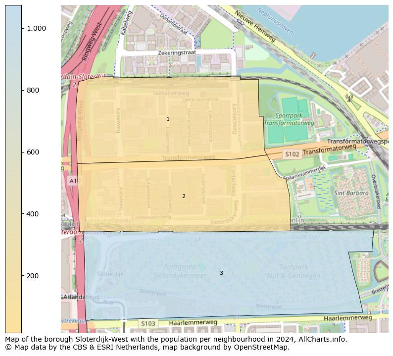 Image of the borough Sloterdijk-West at the map. This image is used as introduction to this page. This page shows a lot of information about the population in the borough Sloterdijk-West (such as the distribution by age groups of the residents, the composition of households, whether inhabitants are natives or Dutch with an immigration background, data about the houses (numbers, types, price development, use, type of property, ...) and more (car ownership, energy consumption, ...) based on open data from the Dutch Central Bureau of Statistics and various other sources!
