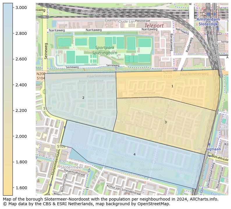 Image of the borough Slotermeer-Noordoost at the map. This image is used as introduction to this page. This page shows a lot of information about the population in the borough Slotermeer-Noordoost (such as the distribution by age groups of the residents, the composition of households, whether inhabitants are natives or Dutch with an immigration background, data about the houses (numbers, types, price development, use, type of property, ...) and more (car ownership, energy consumption, ...) based on open data from the Dutch Central Bureau of Statistics and various other sources!