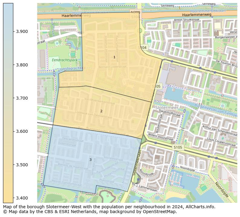 Image of the borough Slotermeer-West at the map. This image is used as introduction to this page. This page shows a lot of information about the population in the borough Slotermeer-West (such as the distribution by age groups of the residents, the composition of households, whether inhabitants are natives or Dutch with an immigration background, data about the houses (numbers, types, price development, use, type of property, ...) and more (car ownership, energy consumption, ...) based on open data from the Dutch Central Bureau of Statistics and various other sources!