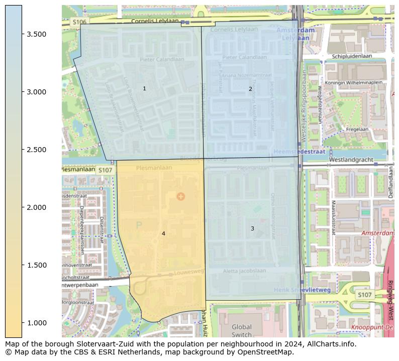 Image of the borough Slotervaart-Zuid at the map. This image is used as introduction to this page. This page shows a lot of information about the population in the borough Slotervaart-Zuid (such as the distribution by age groups of the residents, the composition of households, whether inhabitants are natives or Dutch with an immigration background, data about the houses (numbers, types, price development, use, type of property, ...) and more (car ownership, energy consumption, ...) based on open data from the Dutch Central Bureau of Statistics and various other sources!