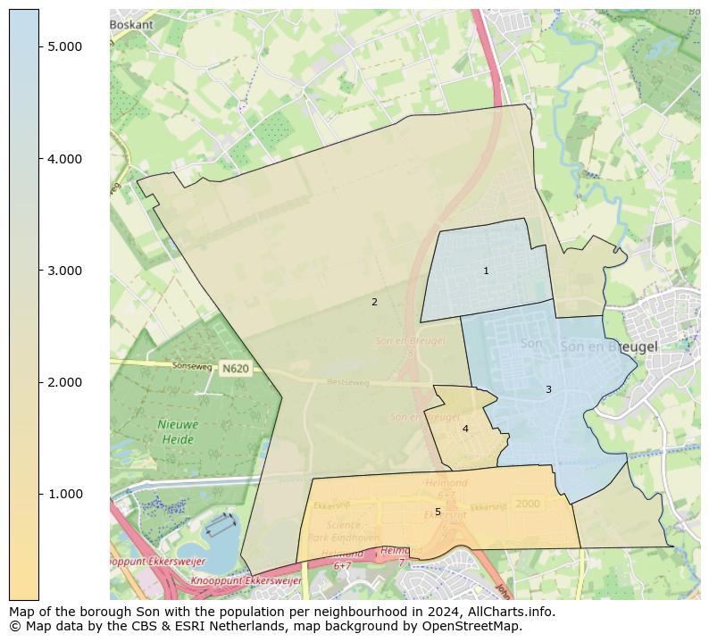 Image of the borough Son at the map. This image is used as introduction to this page. This page shows a lot of information about the population in the borough Son (such as the distribution by age groups of the residents, the composition of households, whether inhabitants are natives or Dutch with an immigration background, data about the houses (numbers, types, price development, use, type of property, ...) and more (car ownership, energy consumption, ...) based on open data from the Dutch Central Bureau of Statistics and various other sources!